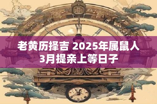 老黄历择吉 2025年属鼠人3月提亲上等日子