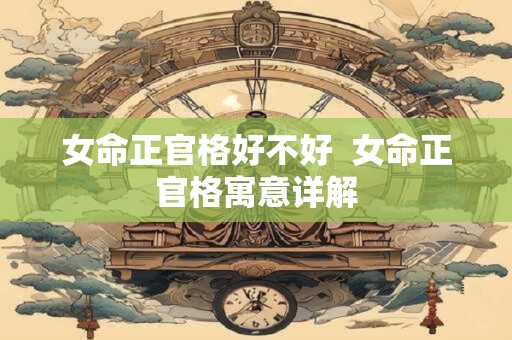 女命正官格好不好  女命正官格寓意详解