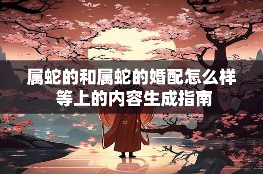 属蛇的和属蛇的婚配怎么样 等上的内容生成指南