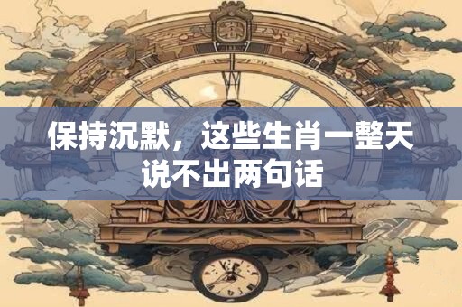 保持沉默，这些生肖一整天说不出两句话