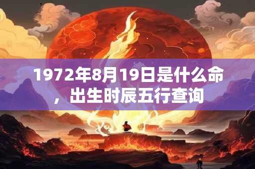 1972年8月19日是什么命，出生时辰五行查询