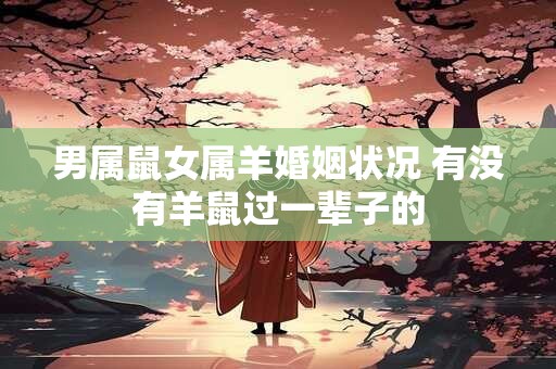 男属鼠女属羊婚姻状况 有没有羊鼠过一辈子的