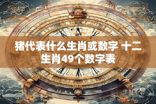 猪代表什么生肖或数字 十二生肖49个数字表