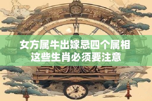 详细阅读:女方属牛出嫁忌四个属相 这些生肖必须要注意 女方属牛出嫁忌四个属相 这些生肖必须要注意