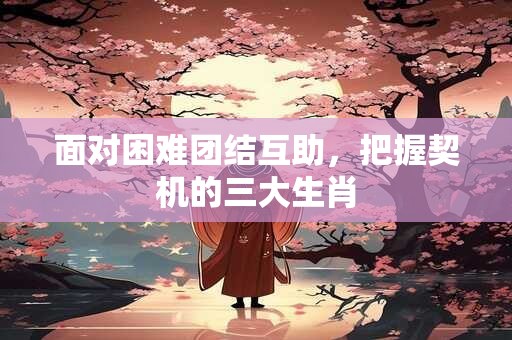 面对困难团结互助，把握契机的三大生肖
