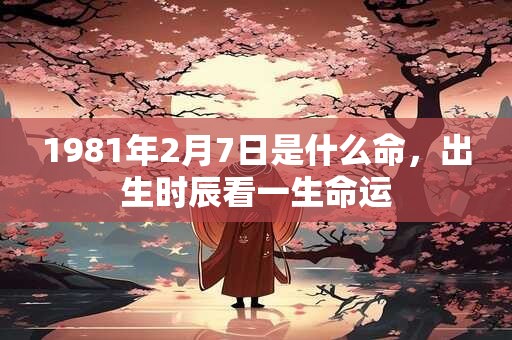 1981年2月7日是什么命，出生时辰看一生命运