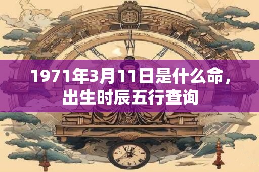 详细阅读:1971年3月11日是什么命,出生时辰五行查询 1971年3月11日是什么命,出生时辰五行查询
