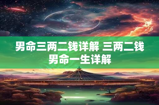 男命三两二钱详解 三两二钱男命一生详解