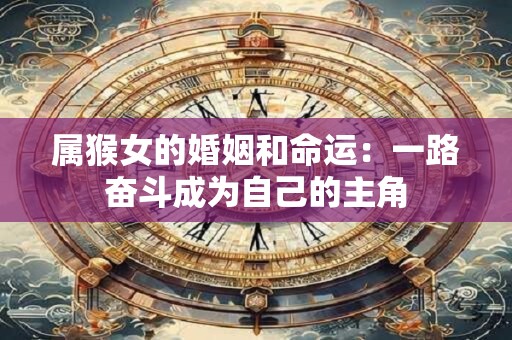 属猴女的婚姻和命运：一路奋斗成为自己的主角