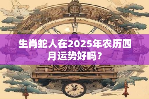 生肖蛇人在2025年农历四月运势好吗？