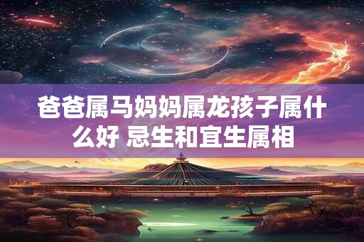 爸爸属马妈妈属龙孩子属什么好 忌生和宜生属相