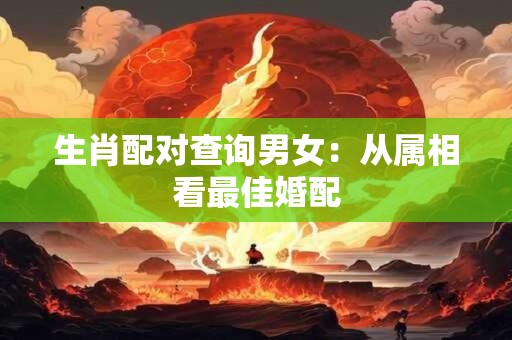 生肖配对查询男女：从属相看最佳婚配