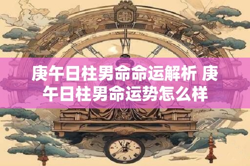 庚午日柱男命命运解析 庚午日柱男命运势怎么样
