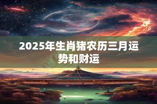 详细阅读:2025年生肖猪农历三月运势和财运 2025年生肖猪农历三月运势和财运