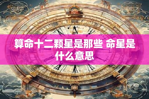 算命十二颗星是那些 命星是什么意思
