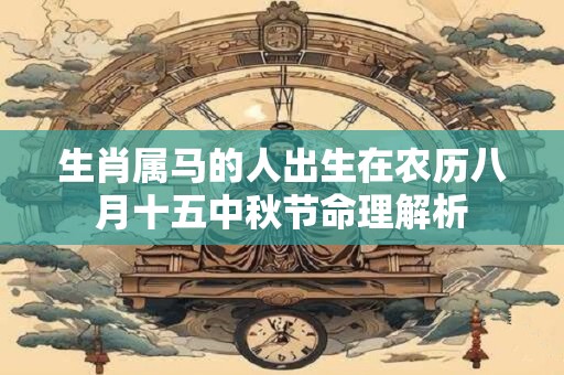 生肖属马的人出生在农历八月十五中秋节命理解析