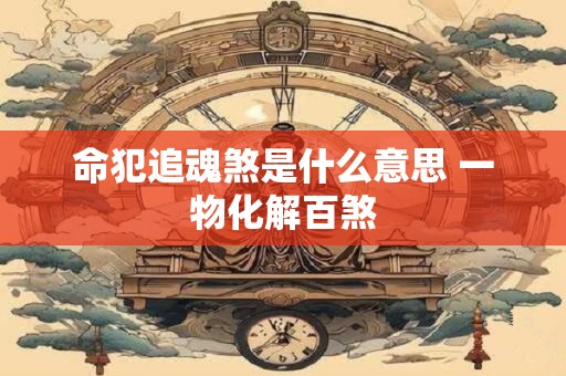 命犯追魂煞是什么意思 一物化解百煞