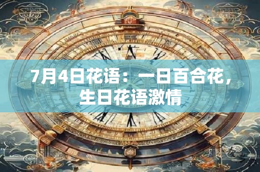 7月4日花语：一日百合花，生日花语激情