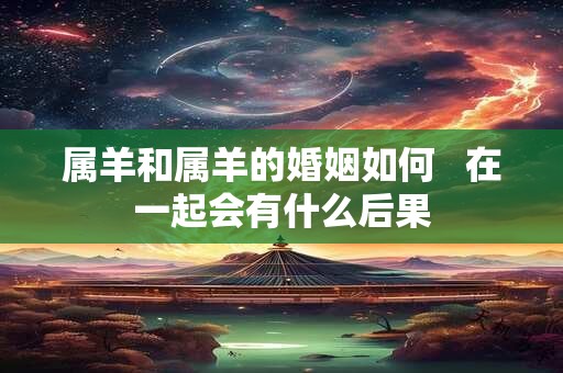 属羊和属羊的婚姻如何   在一起会有什么后果