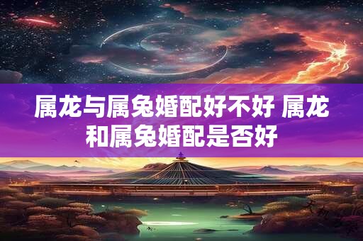 属龙与属兔婚配好不好 属龙和属兔婚配是否好