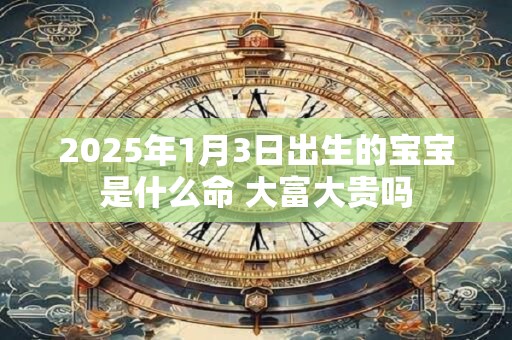 2025年1月3日出生的宝宝是什么命 大富大贵吗