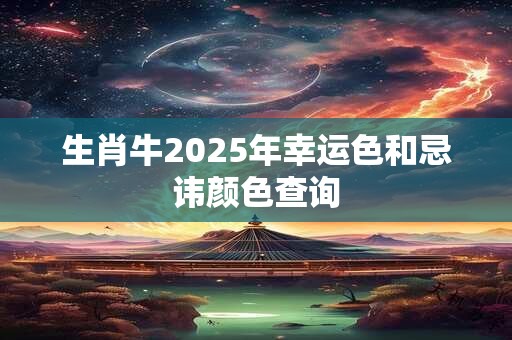生肖牛2025年幸运色和忌讳颜色查询