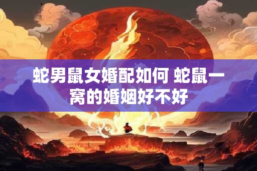 详细阅读:蛇男鼠女婚配如何 蛇鼠一窝的婚姻好不好 蛇男鼠女婚配如何 蛇鼠一窝的婚姻好不好