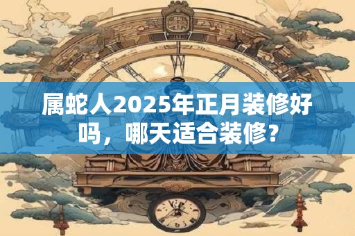属蛇人2025年正月装修好吗，哪天适合装修？
