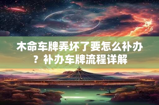 木命车牌弄坏了要怎么补办？补办车牌流程详解
