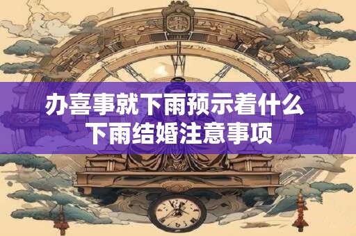 办喜事就下雨预示着什么 下雨结婚注意事项
