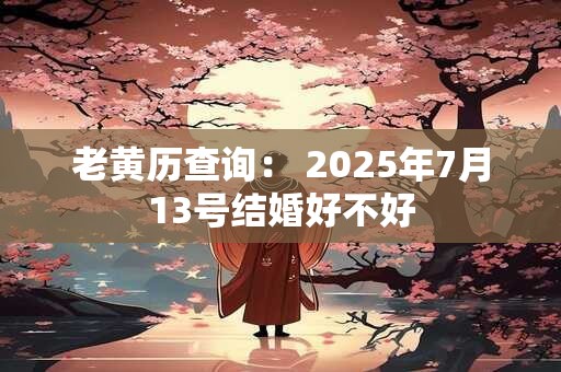 老黄历查询： 2025年7月13号结婚好不好