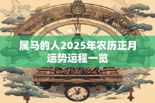 属马的人2025年农历正月运势运程一览