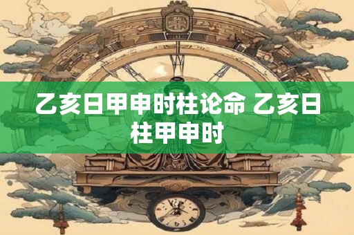 乙亥日甲申时柱论命 乙亥日柱甲申时
