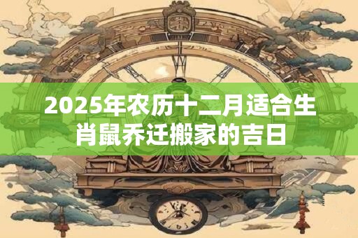 2025年农历十二月适合生肖鼠乔迁搬家的吉日