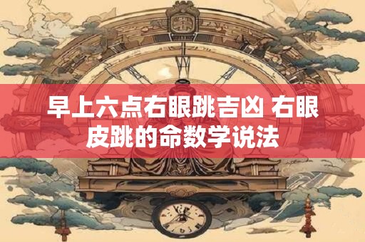 早上六点右眼跳吉凶 右眼皮跳的命数学说法