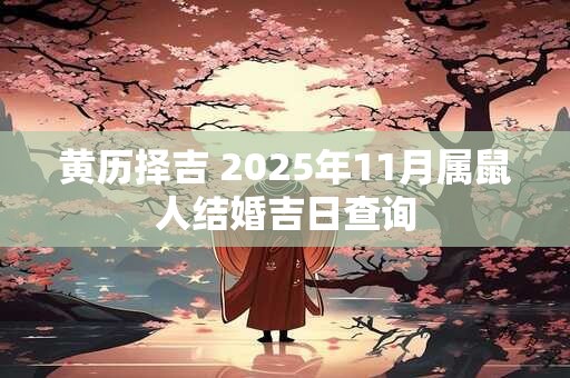 黄历择吉 2025年11月属鼠人结婚吉日查询