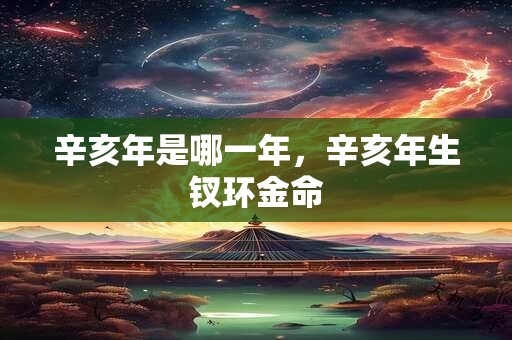 辛亥年是哪一年，辛亥年生钗环金命