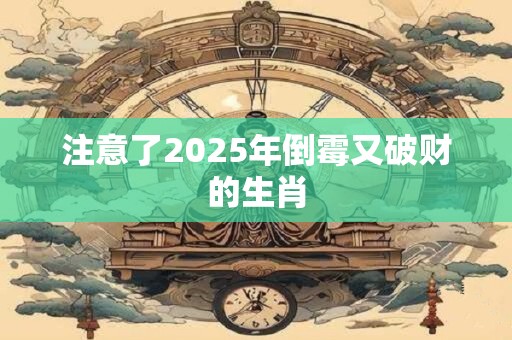 注意了2025年倒霉又破财的生肖
