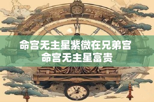 命宫无主星紫微在兄弟宫 命宫无主星富贵