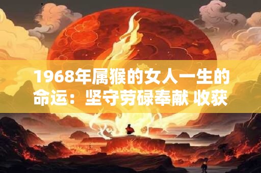 1968年属猴的女人一生的命运：坚守劳碌奉献 收获富贵享乐