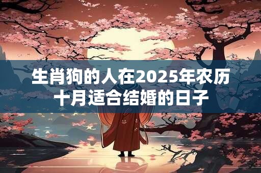 详细阅读:生肖狗的人在2025年农历十月适合结婚的日子 生肖狗的人在2025年农历十月适合结婚的日子