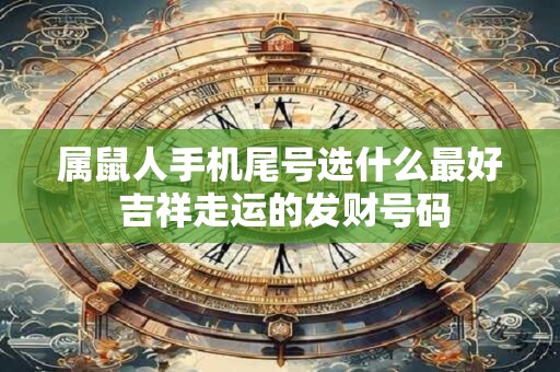 属鼠人手机尾号选什么最好 吉祥走运的发财号码