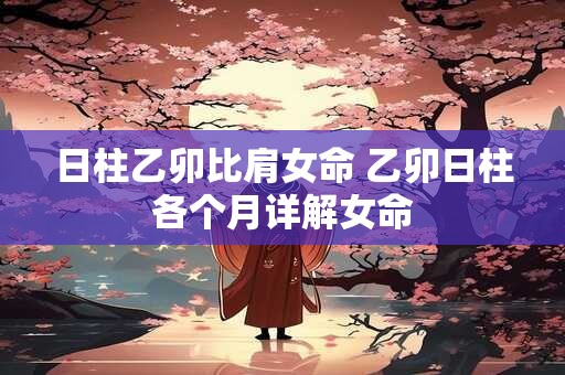 日柱乙卯比肩女命 乙卯日柱各个月详解女命