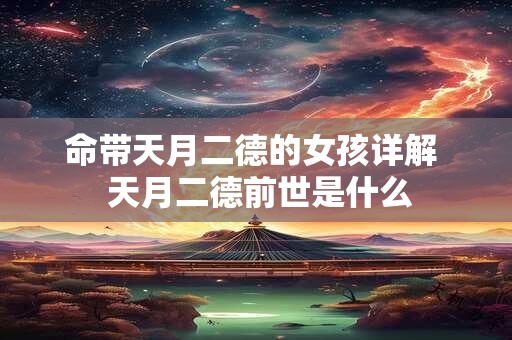 命带天月二德的女孩详解  天月二德前世是什么