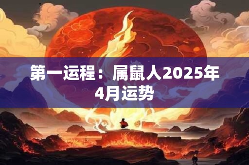 第一运程：属鼠人2025年4月运势