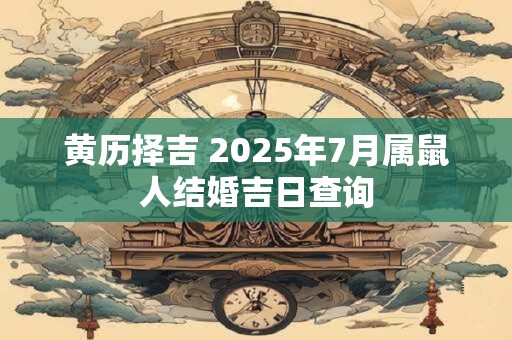 黄历择吉 2025年7月属鼠人结婚吉日查询