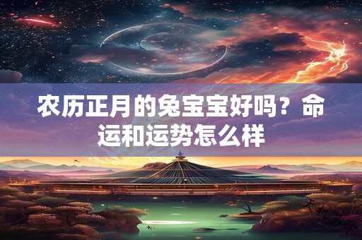 农历正月的兔宝宝好吗？命运和运势怎么样
