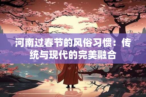 河南过春节的风俗习惯：传统与现代的完美融合