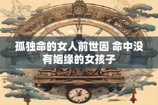 孤独命的女人前世因 命中没有姻缘的女孩子