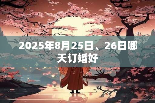 2025年8月25日、26日哪天订婚好